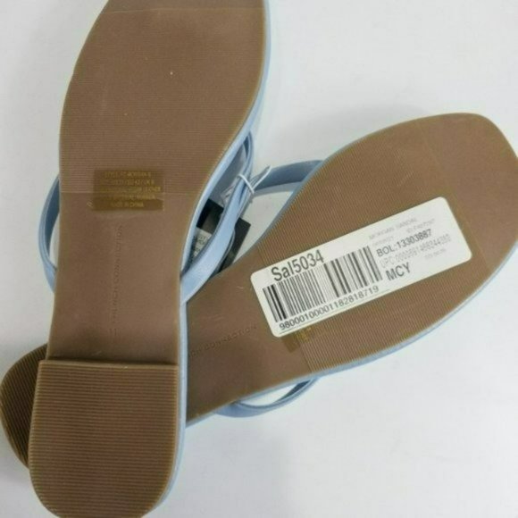 French Connection Morgan Flat Open Toe Thong Flip Flop Sandals Blue/Lila… - Picture 7 of 7